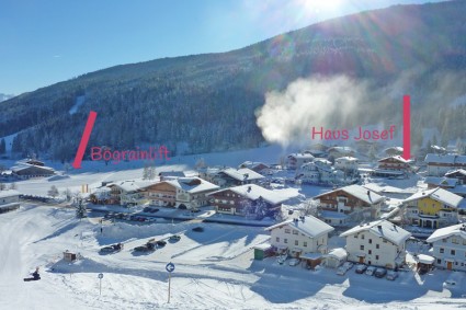 Skischule, Loipen und Einkaufsmöglichkeiten in wenigen Gehminuten zu erreichen